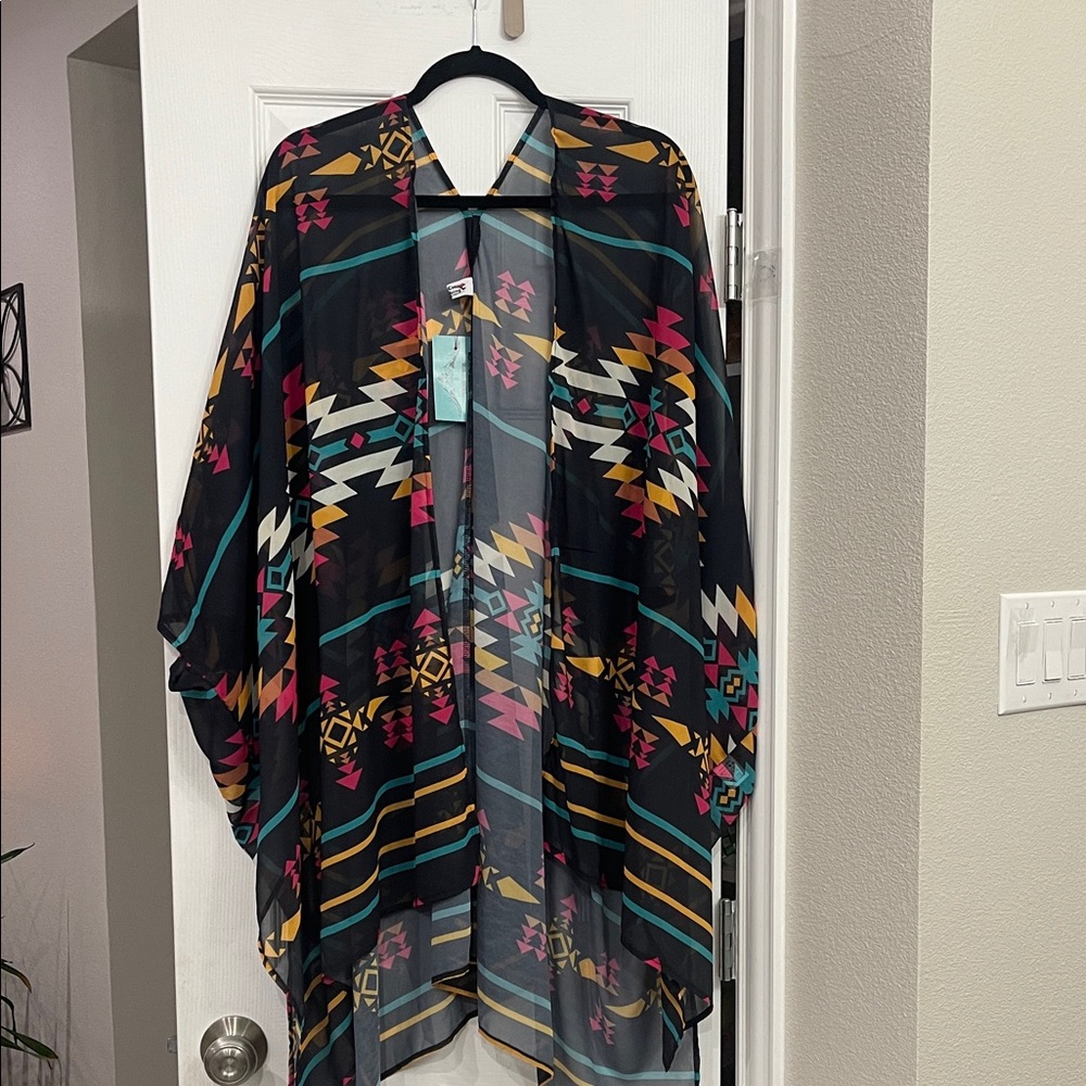 Colorful Geometric Women's Cape